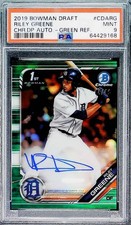 2019 Bowman Chrome Draft Picks Green Refractor Auto #CDARG Riley Greene PSA 9