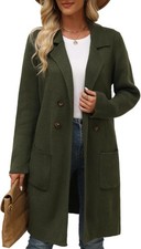 Women's Fall Long Cardigan Sweater Knit Open Front Coatigan Casual Jacket Blazer
