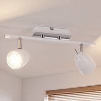 Deckenleuchte 2X GU10 Weiß Schwenkbar Strahler Deckenspot Deckenstrahler Innen
