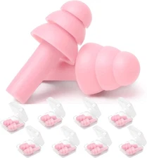 8 Pairs Reusable Silicone Ear Plugs Noise Cancelling for Sleeping & Swim