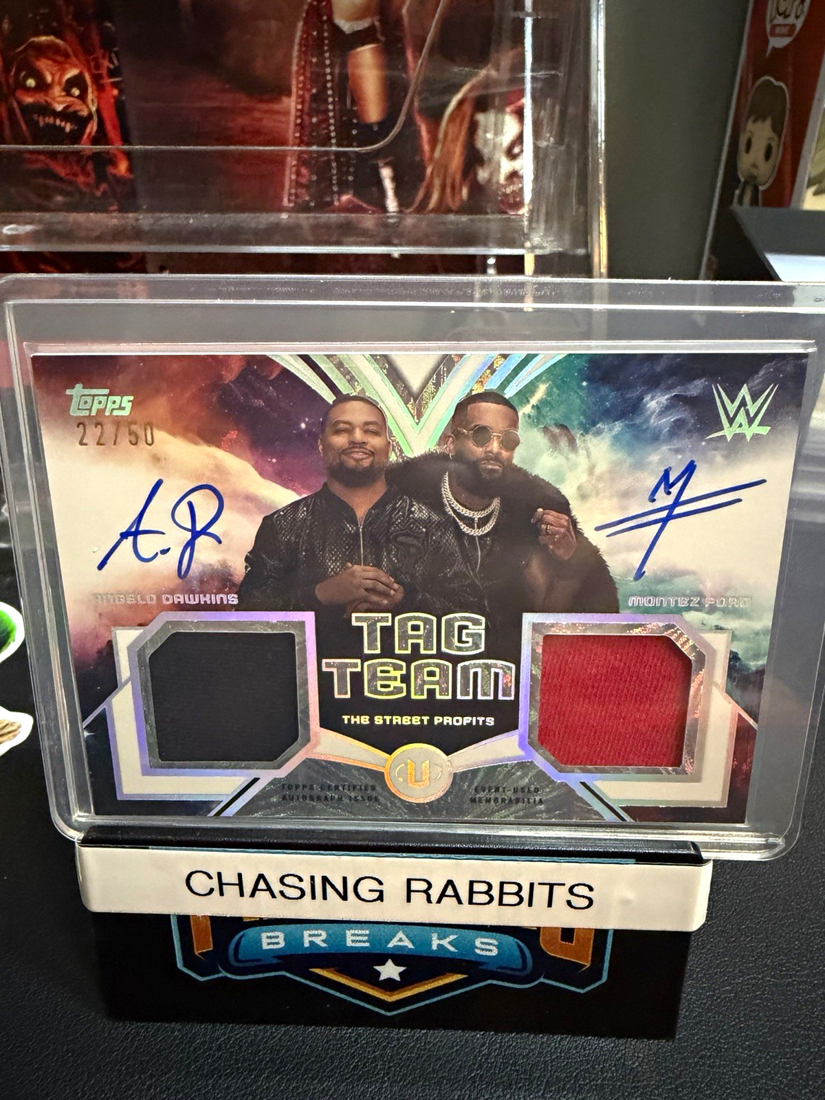 Topps 2025 Universe WWE Tag Team Relic Autograph Ford Dawkins Profits TTA-DF /50