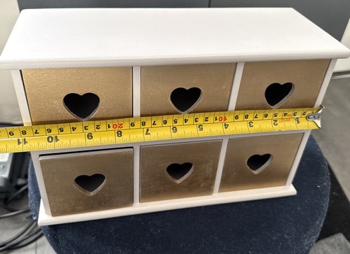 Schmuckkästchen Liebe Herz aus Holz mit 6 Schubladen - Bild 11 von 11