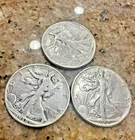 1938, 1944, 1945 Walking Liberty Half Dollar Lot – 90% Silver – Nice Circulated
