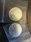 2x 1/2 oz .999 Fine Silver Buffalo Rounds Lot of 2 One Troy Ounce Total