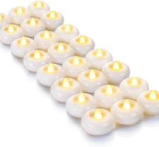 Homemory 24Pack 2” Flameless Led Floating Candles, 200 Hour Plastic Battery Oper