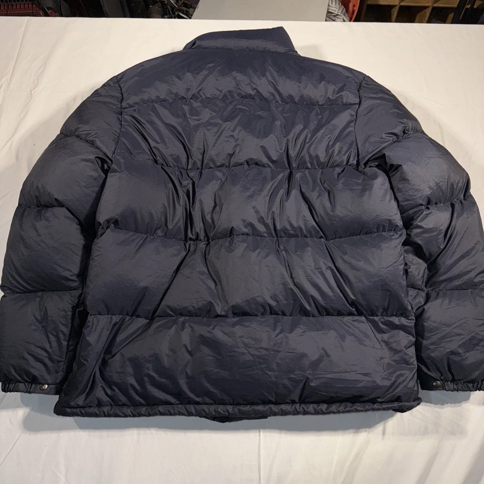 Vintage 90s Moncler Goose Down Puffer Jacket Navy Blue Size 7 - Image 2 of 4