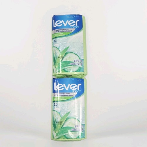 Lever 2000 Bar Soap Aloe & Cucumber 4 oz Bars Lot Of 2