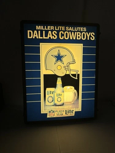 Dallas Cowboys Vintage Miller Lite Salutes Player Of The Year Beer Light 90s