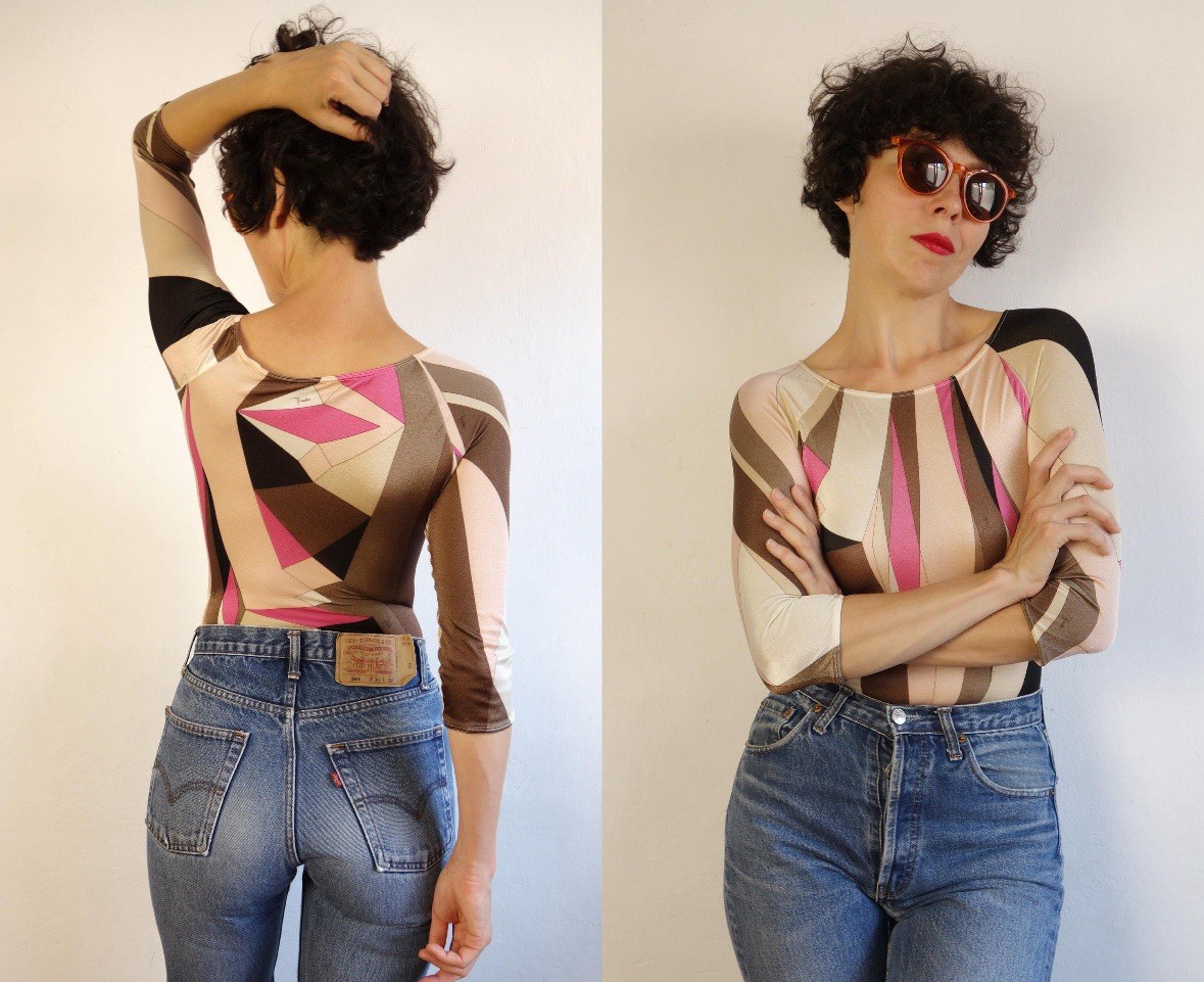 Vintage Emilio Pucci x Wolford Bodysuit Pucci Body Printed