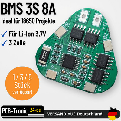 BMS 3S 8A 3,7V Li-Ion 18650 Akku Schutzmodul Protection Board Batterie Lademodul