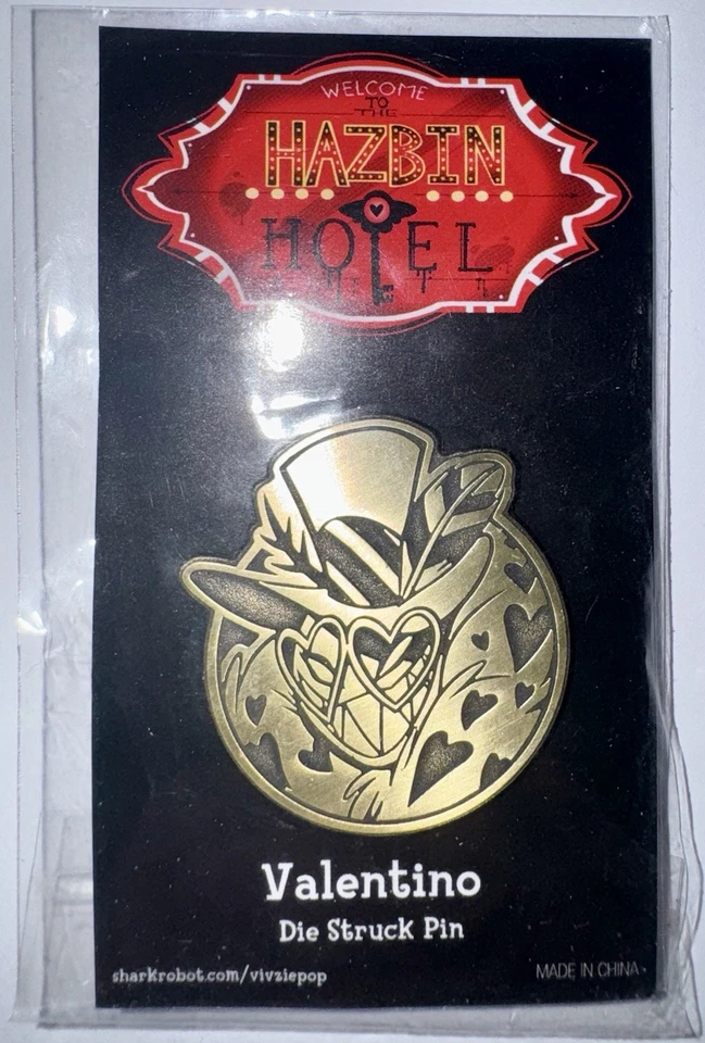 Hazbin Hotel Valentino Limited Edition Premium Die Struck Pin - Factory Sealed - Image 2 of 2