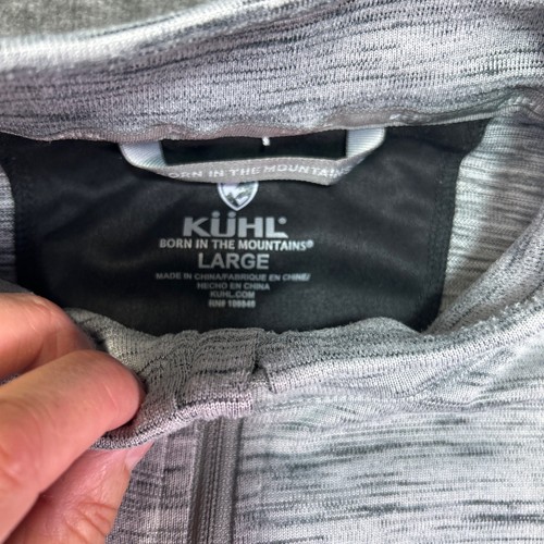 KÜHL Mens Large Quarter-Zip Long Sleeve Light Grey Heathered Active Outdoor - Picture 2 of 7
