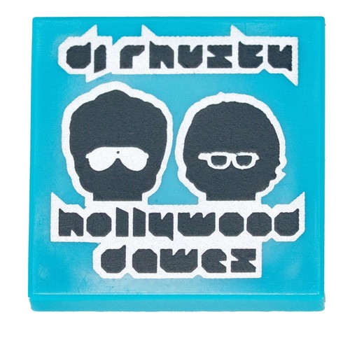 ☀️NEW Lego Tile 2x2 dj rhusty hollywood dawez Black Heads with Glasses Pattern - Picture 2 of 2