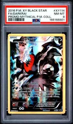 2016 POKEMON XY BLACK STAR PROMO #XY114 FULL ART/DARKRAI PSA 8
