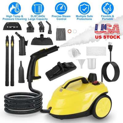 #ad 1800W Steam Cleaning Machine High Temperature Pressure Steamer Cleaner w Wheels $115.02