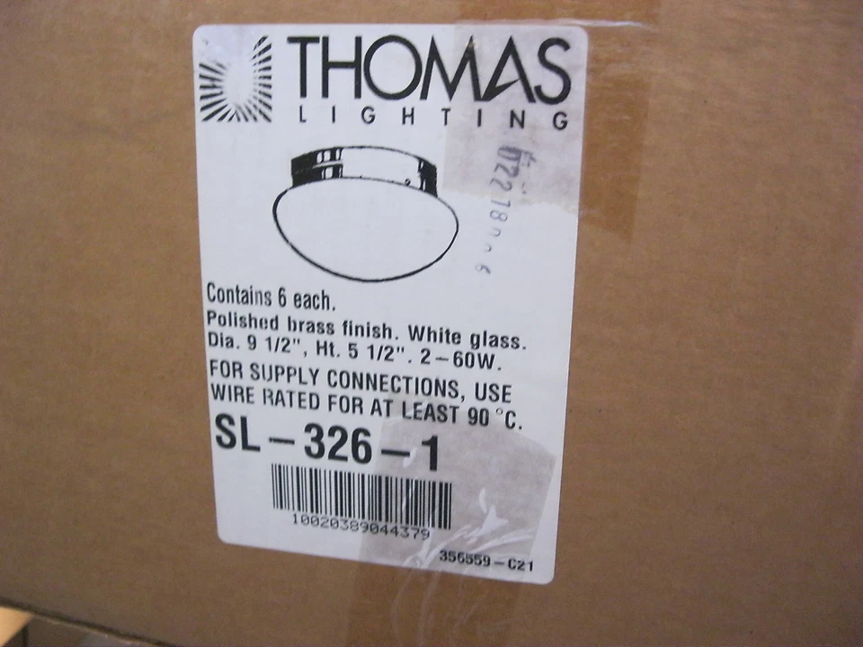Luz de techo Thomas Lighting multiusos globo blanco latón pulido - SL326-1 Foto 2 de 3