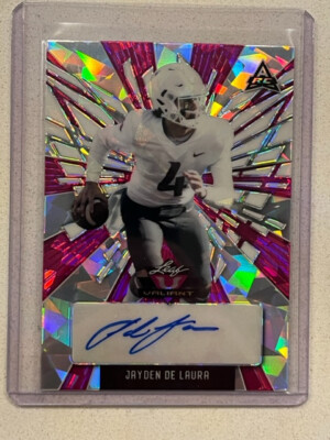 JAYDEN DE LAURA Arizona 2022 Leaf Valiant Pink Ice # 5/5 AUTO Autograph