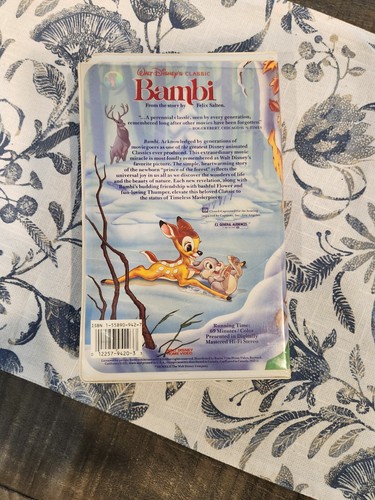 Disney Classic Bambi VHS 942 Black Diamond Edition Vintage Rare - Picture 3 of 6