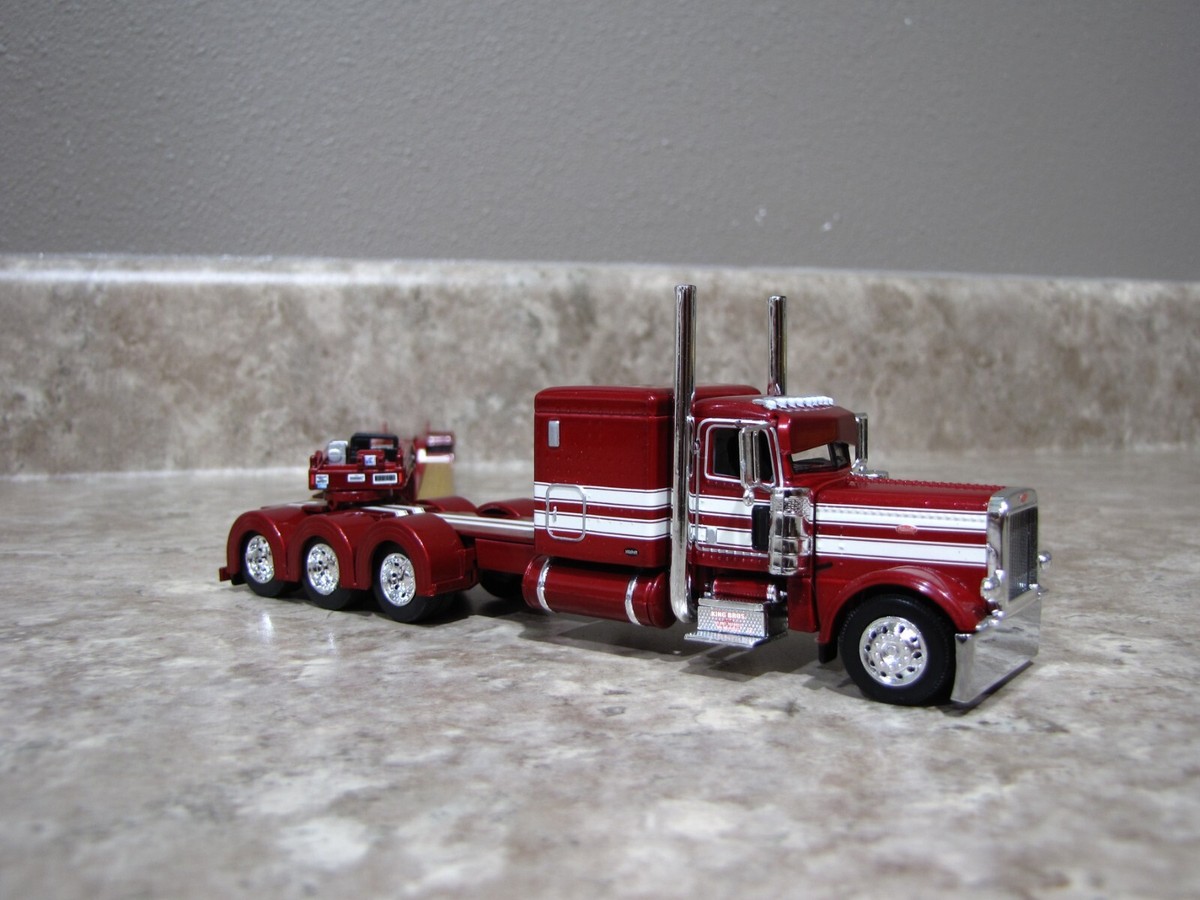 DCP 1/64 King Bros. Maroon Cream Tri-Axle Peterbilt 389