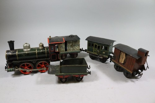Dampflokomotive + 4x Waggon Tender Spur 1 Märklin um 1900 (GQ204)