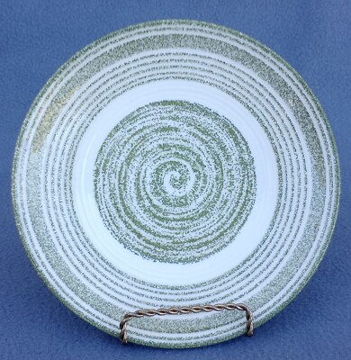 El Verde Green Swirl from the Kilns of Max Schonfeld - Salad Plate 7 1/8'' Dia