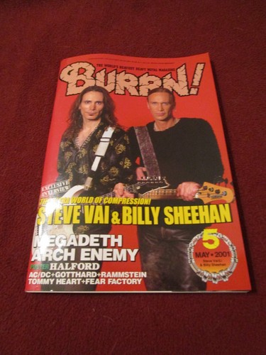 Burrn! May 2001 Japanese Heavy Metal Steve Vai & Billy Sheehan w/ Halford poster - Picture 1 of 4