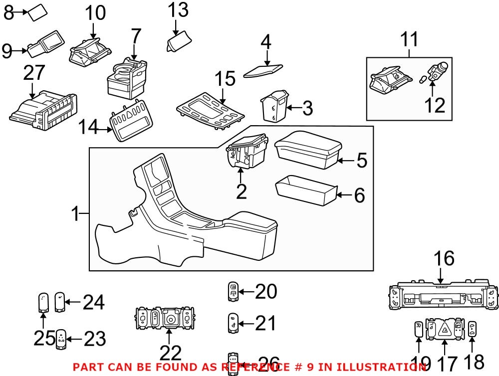 Center Console Storage Tray Glove Compartment for Mercedes C209 C208