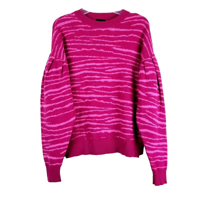 Free Press Pink Tiger Stripe Sweater XXS Animal Print Balloon Sleeve Pullover S