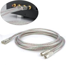 1pair 10 AWG OCC Silver Plated Wire HiFi RCA Interconnect Audio RCA Cable