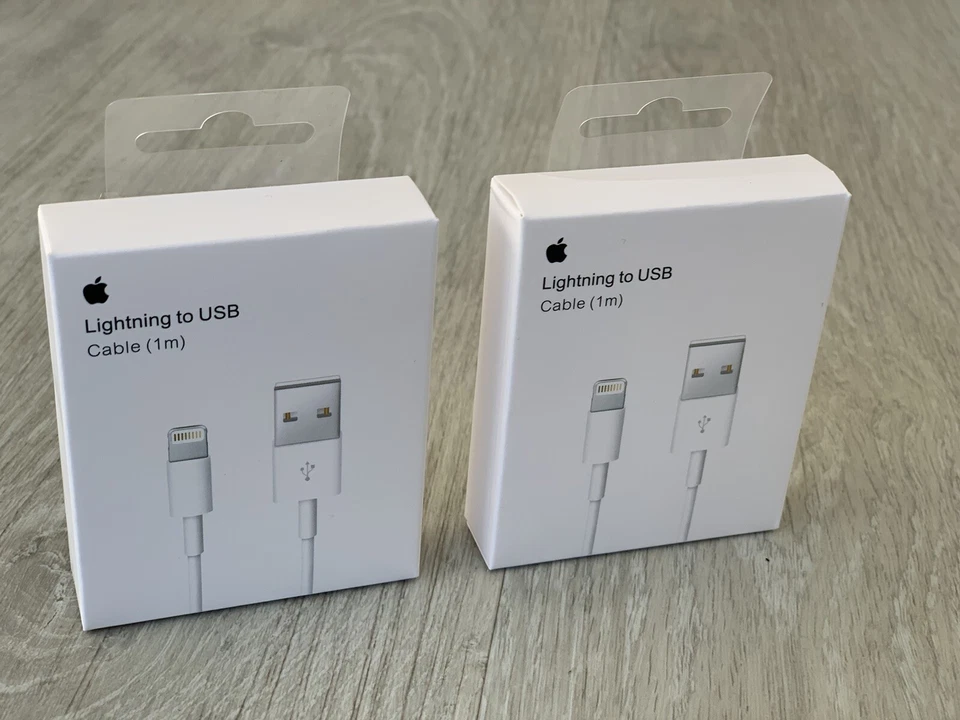 2 X Apple iPhone Chargers Cable 1M Charging Lead Lightning To USB Cable 1M Fast - Image 2 of 4