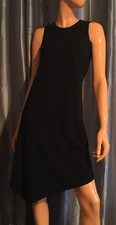 Calvin Klein Womans Sleeveless Black Dress Handkerchief Hem Size 2 CD7C150R