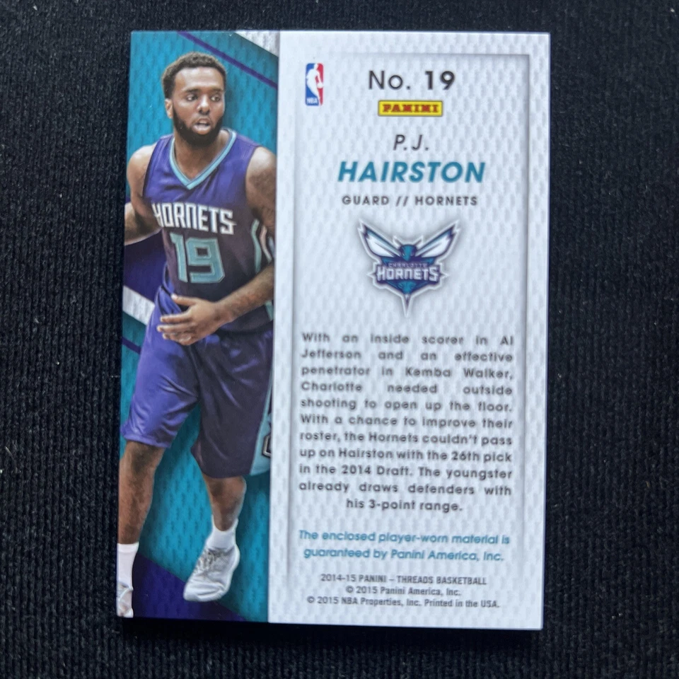 2014-15 Panini Threads Rookie Threads PJ Hairston #19 RC Charlotte Hornets - Image 2 of 2