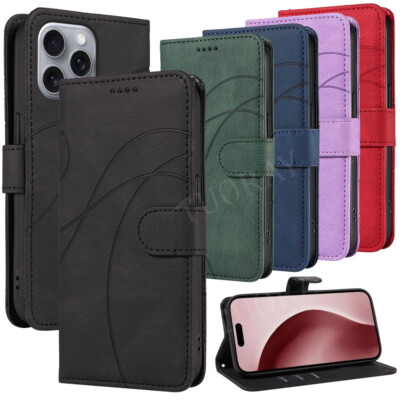 Für iPhone Handy Tasche Schutzhülle Book Case Flip Cover Wallet Etui Hülle Leder
