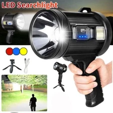 900000000LM Super Bright LED Searchlight USB Solar Rechargeable Spotlight Hand