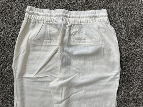 NWT New Women's Vero Moda Stitchfix Ivory White Linen Pants Sz S Small Straight - Picture 9 of 10