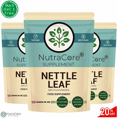 NUTRA CORE Stinging Nettle Leaf Capsules 5000mg-(30% FLAVONOIDS)-100% Natural&Vegan Product