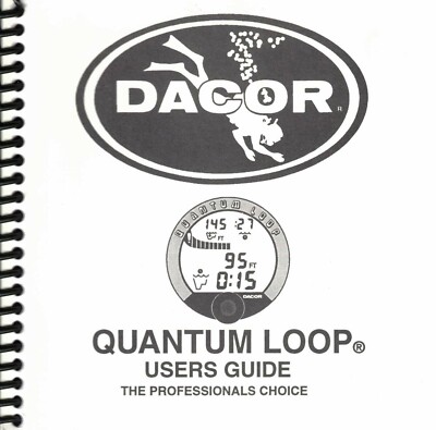 Dacor Quantum Loop Tauchen Puck Computer Gedrucktes Handbuch 74 Seiten