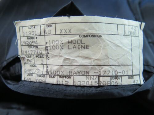 Mani Giorgio Armani Men Wool Dark Blue Striped Blazer Jacket Sport Coat 42 L EUC - Picture 9 of 12