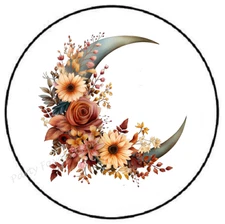 AUTUMN FLORAL MOON ENVELOPE SEALS LABELS STICKERS PARTY FAVORS