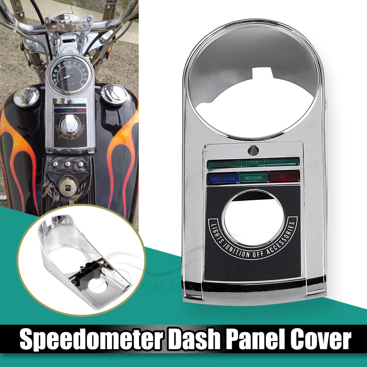 Chrome Dash Speedometer Panel For Harley Wide Electra Glide