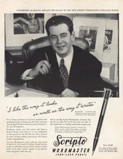 1946 Scripto Wordmaster Pencil: Conover Cover Girl Agency Vintage Print Ad