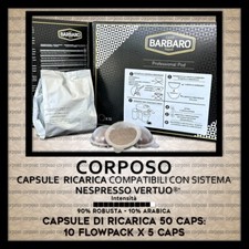 CORPOSO Ricaricabili Compatibili Nespresso Vertuo 50 Capsule: 10 flowpack x 5...