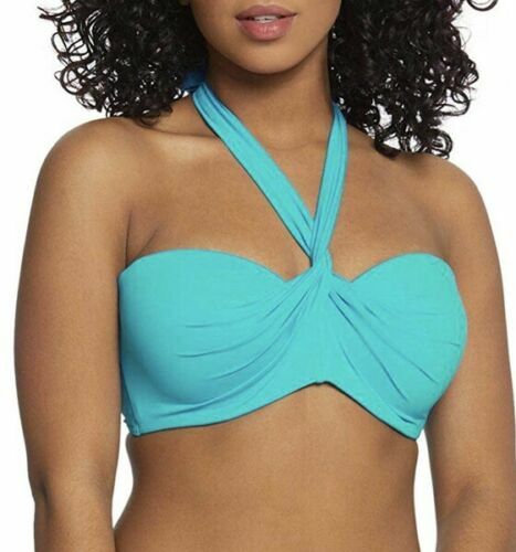 NWT Coco Reef Swimsuit Bikini pc set L 36/38C Topaz Teal Strapless