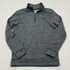 Under Armour Sweatshirt Mens Small Gray Long Sleeve 1/4 Zip Loose Fit City Logo