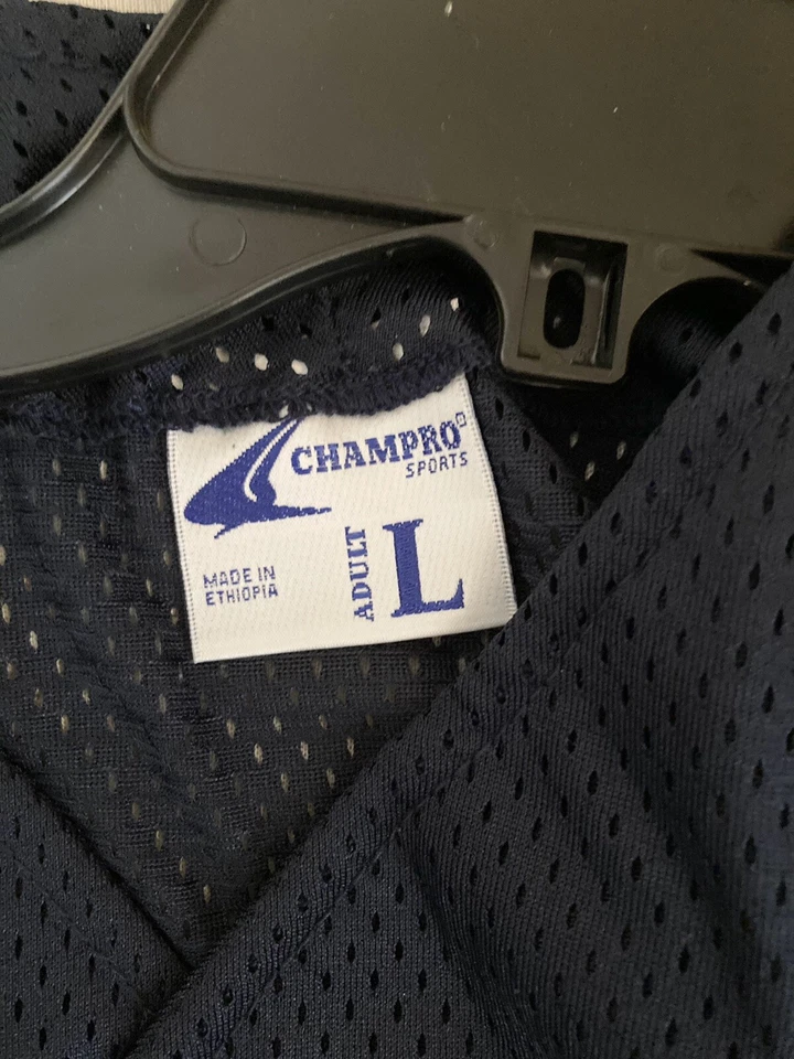 Chambro Sports 男式纽扣网眼衬衫 L 码全新带标签深海军蓝 — 第 4/4 张图片