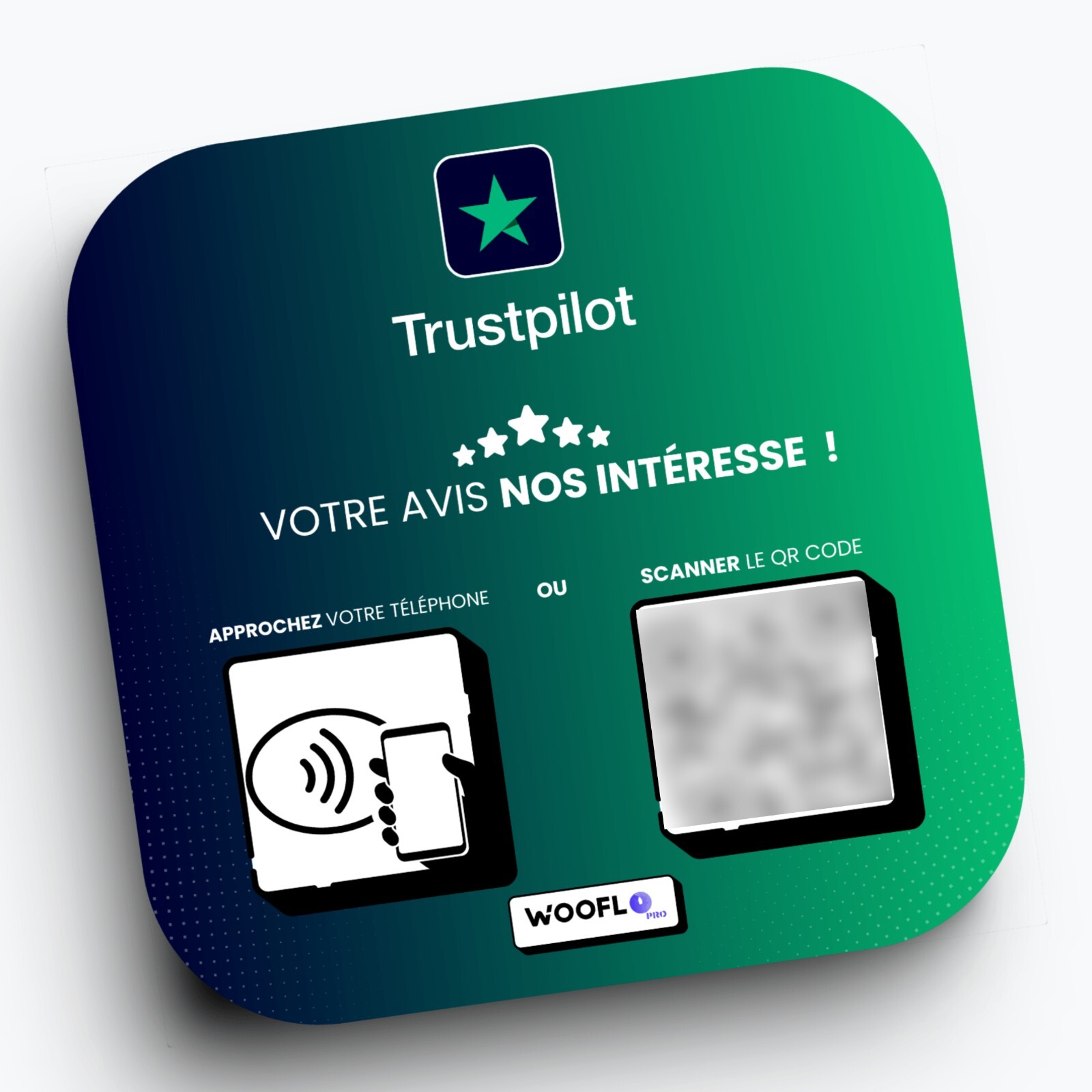 Plaque Trustpilot NFC pour obtenir plus d'avis clients positifs rapidement