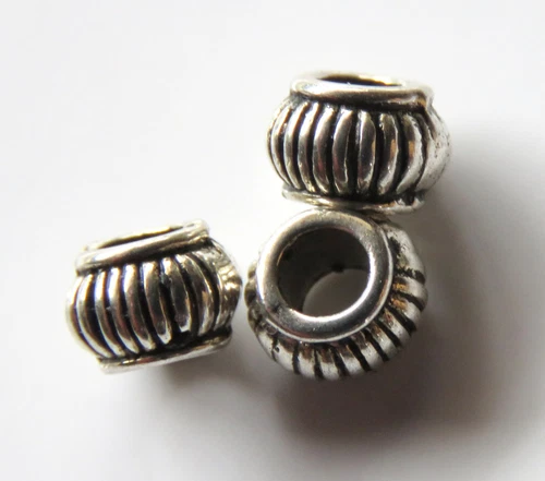 100pcs 5x7mm Metal Alloy Keg Spacer Beads - Antique Silver - Picture 3 of 3