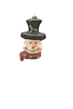 Northlight 5" Merry & Bright Whimsical Snowman Head Top Hat & Scarf Shatterproof