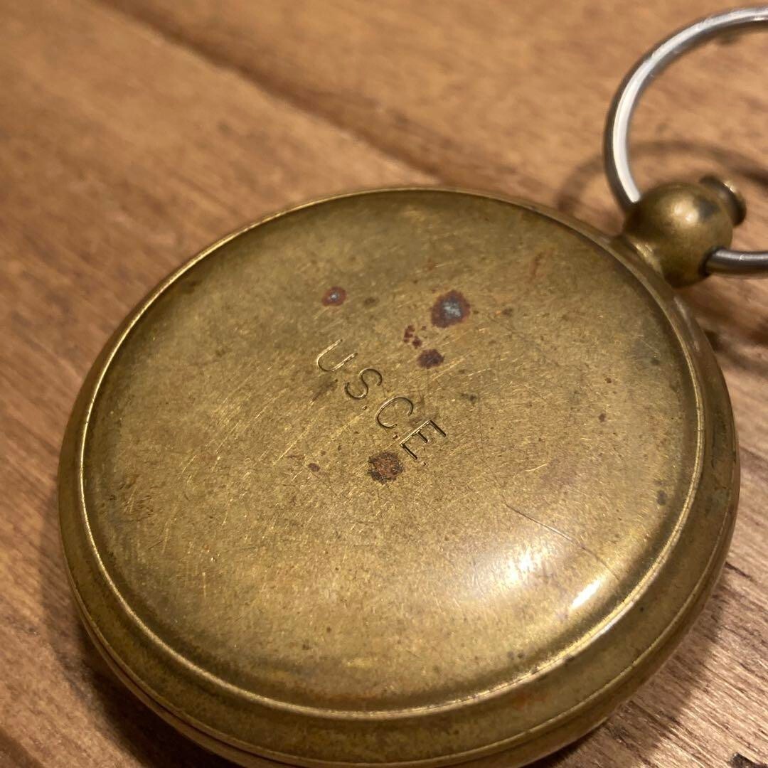 Brass Vintage Compass Pocket Watch Sweetheart Jewelry Usce Antique 
