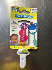 Pbnj Baby Paci Holder 0 Months Fits All Pacifiers White Flowers New In Pack NIP